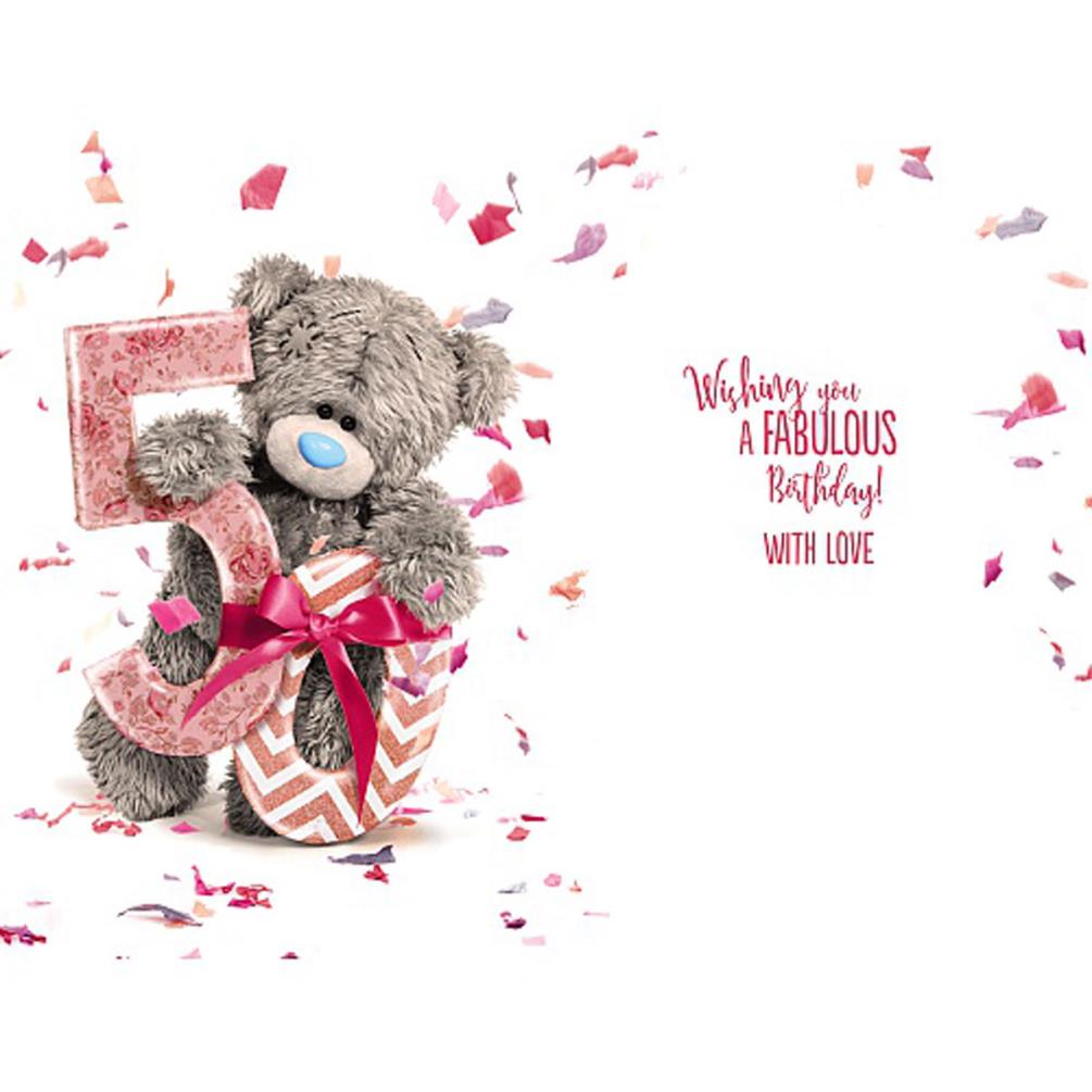 50th Birthday Photo Finish Me to You Bear Birthday Card Extra Image 1